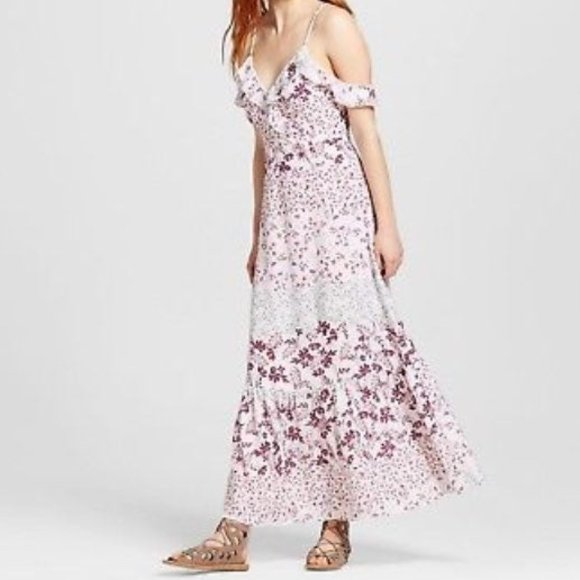 Xhilaration Woman's Cold Shoulder Maxi Dress Small - Picture 1 of 8